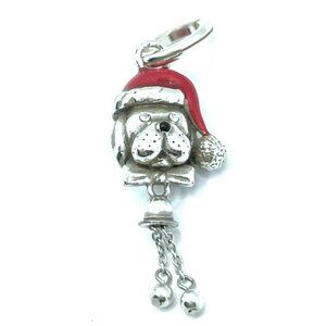 Brighton Holiday Hound Puppy Dog Red Santa Hat Dangle Christmas Charm *Rare*